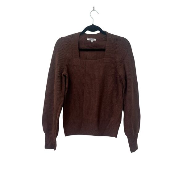 Madewell Melwood Square-Neck Sweater in Coziest Yarn forage Size XXS NWOT - Picture 4 of 10
